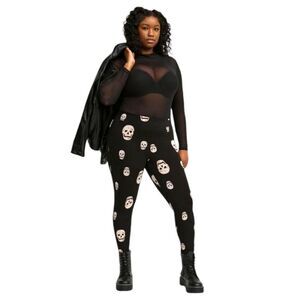 TORRID PlusSize Full Length Signature Waist Skull Print Premium Leggings 3X